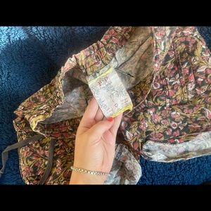 FREE PEOPLE boho floral drawstring shorts